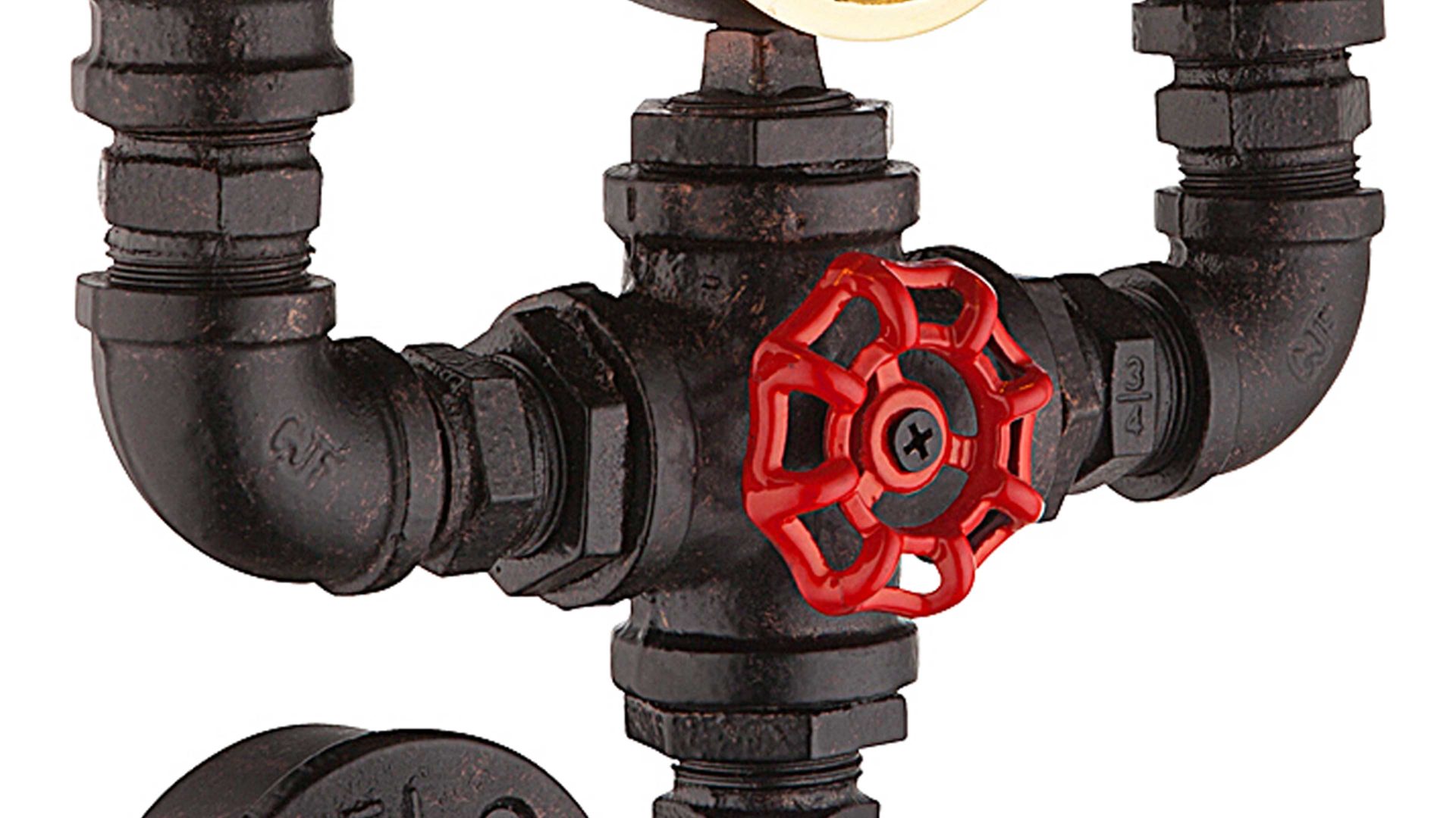 Wandleuchte Globo lighting aus Metall in Schwarz GLOBO Wandleuchte Bayuda in Gasuhr-Optik Schwarz & Gold – Höhe ca. 29 cm