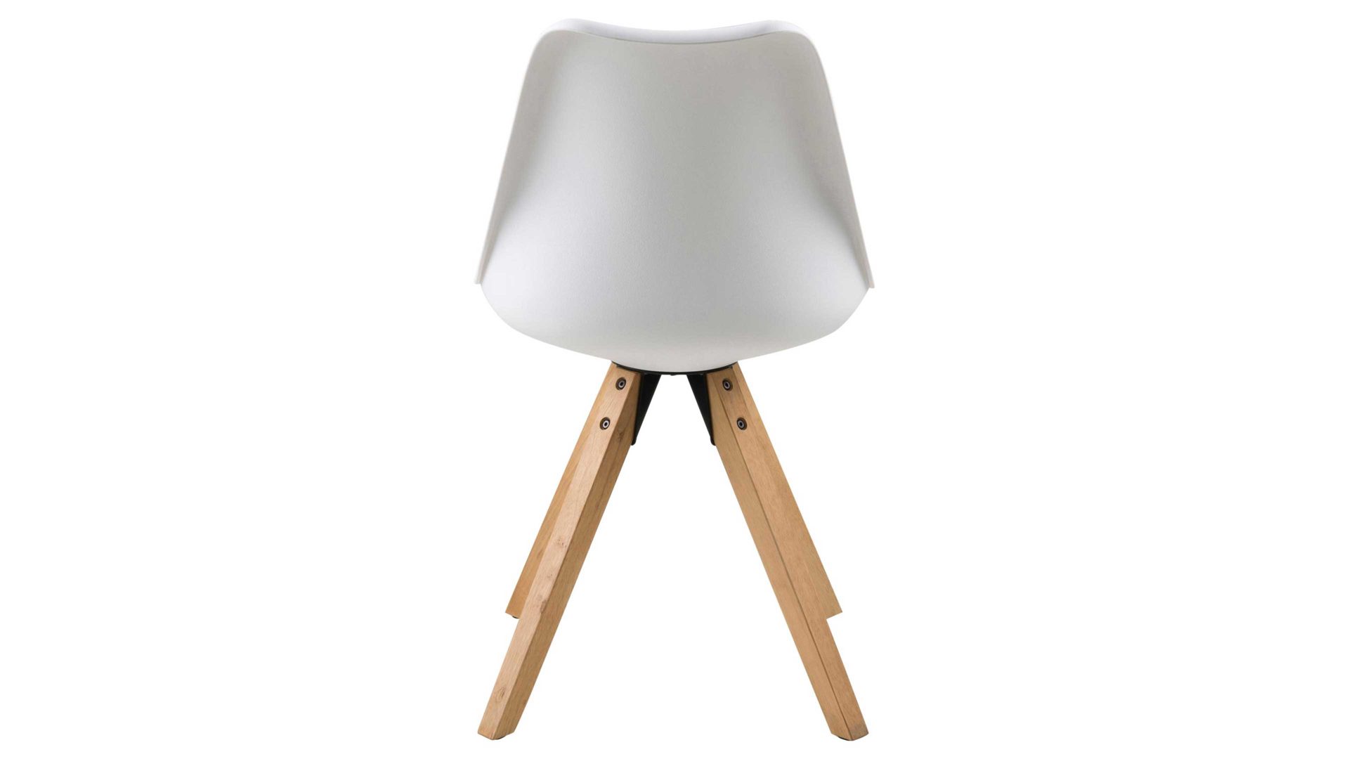 Vierfußstuhl Actona group aus Stoff in Weiß Stuhl im Retro-Look als perfekter Esszimmerstuhl Rubberwood & Weiß