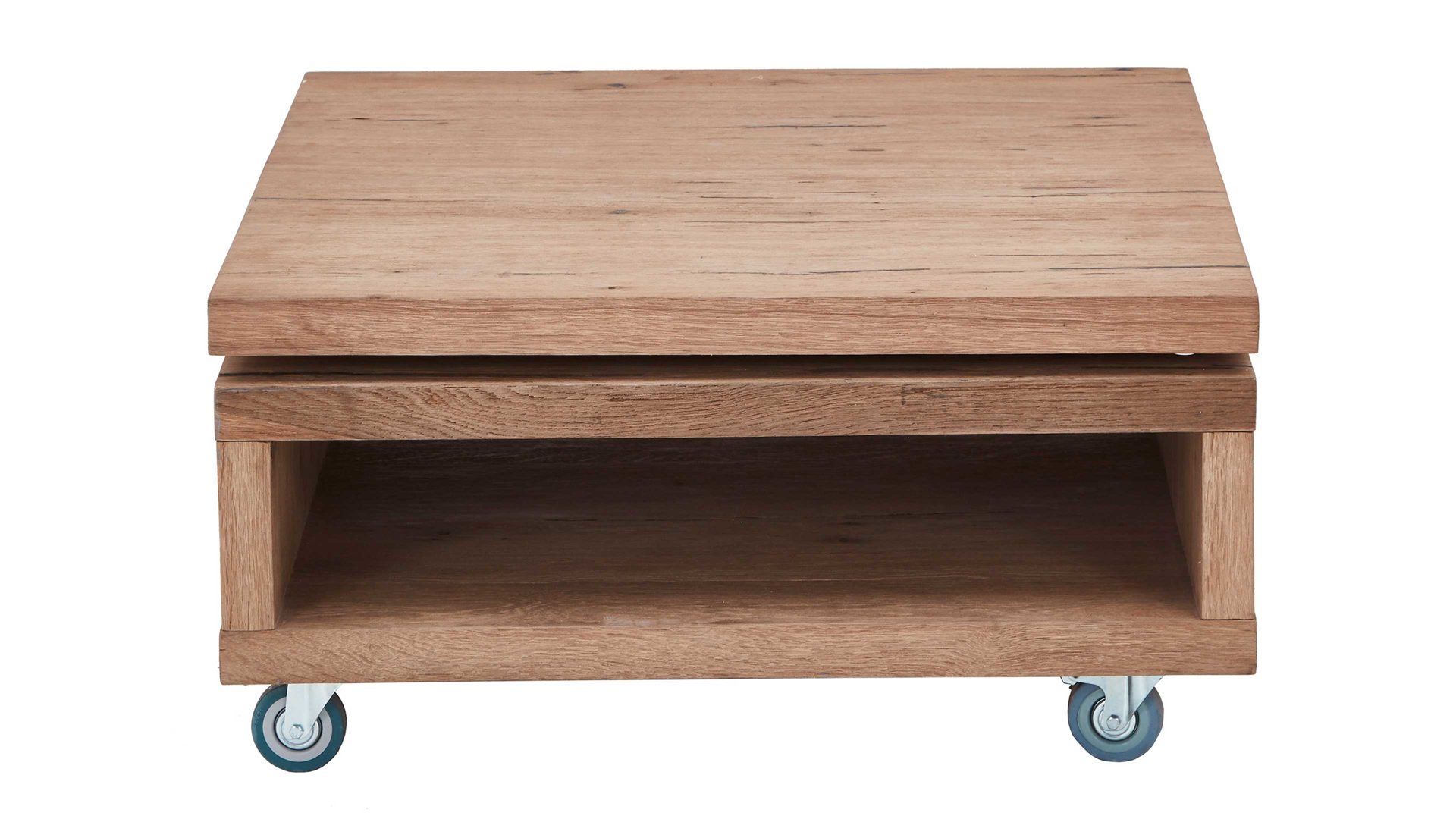 Couchtisch WOODS & TRENDS aus Holz in Holzfarben WOODS & TRENDS Couchtisch Canova railwaybraunes Eichefurnier & Metall – ca.  80 x 80 cm