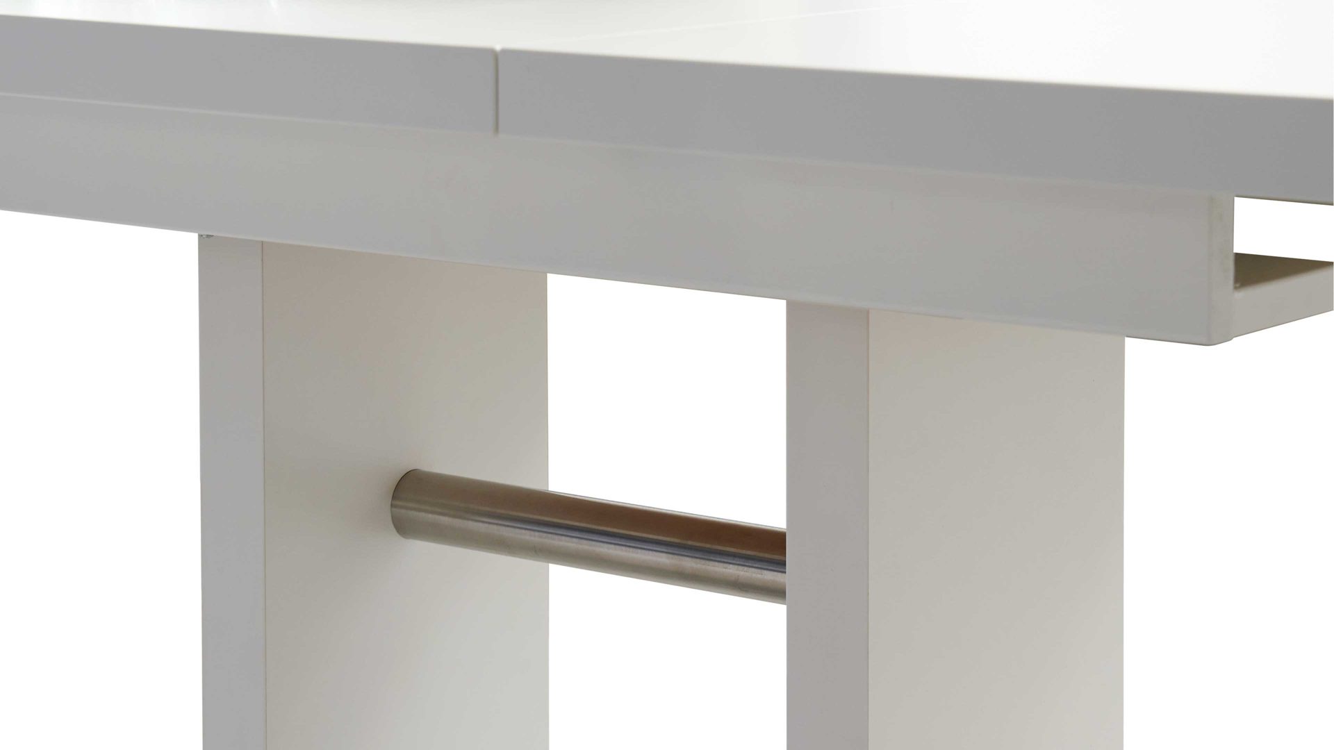 Auszugtisch combinessa aus Holz in Weiß Combinessa Genesis - Auszugtisch Weiß & Edelstahl – ca. 130-178 x 90 cm