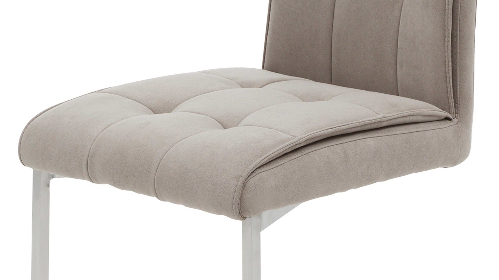 Schwingstuhl Interliving aus Stoff in Grau Interliving Esszimmer Serie 5104 – Schwingstuhl graue Mikrofaser Dove & Edelstahlgestell