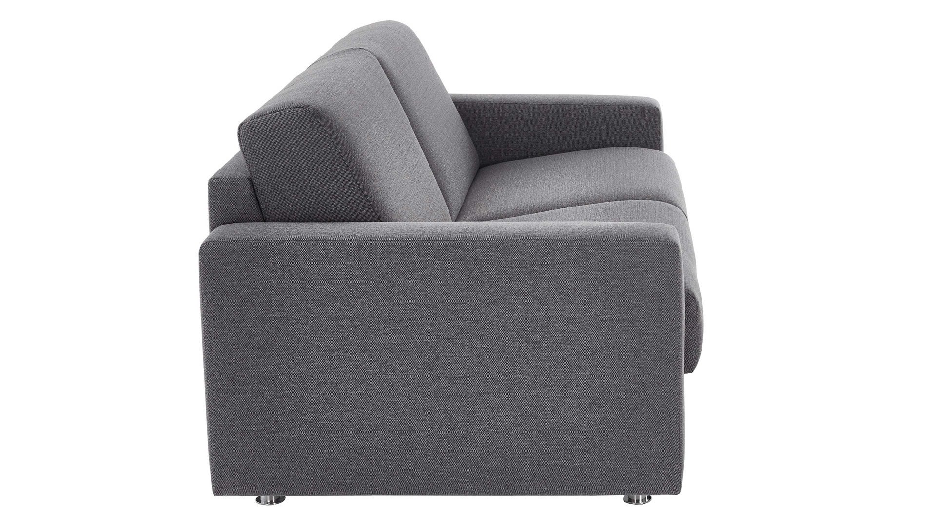 Schlafsofa comfortmaster besser sitzen, liegen, leben aus Stoff in Anthrazit Comfortmaster Messina Funktionssofa - Schlafcouch anthrazitfarbener Webstoff 8-2122 & Chromfüße 84 - Breite ca. 177 cm