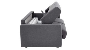 Schlafsofa comfortmaster besser sitzen, liegen, leben aus Stoff in Anthrazit Comfortmaster Messina Funktionssofa - Schlafcouch anthrazitfarbener Webstoff 8-2122 & Chromfüße 84 - Breite ca. 177 cm
