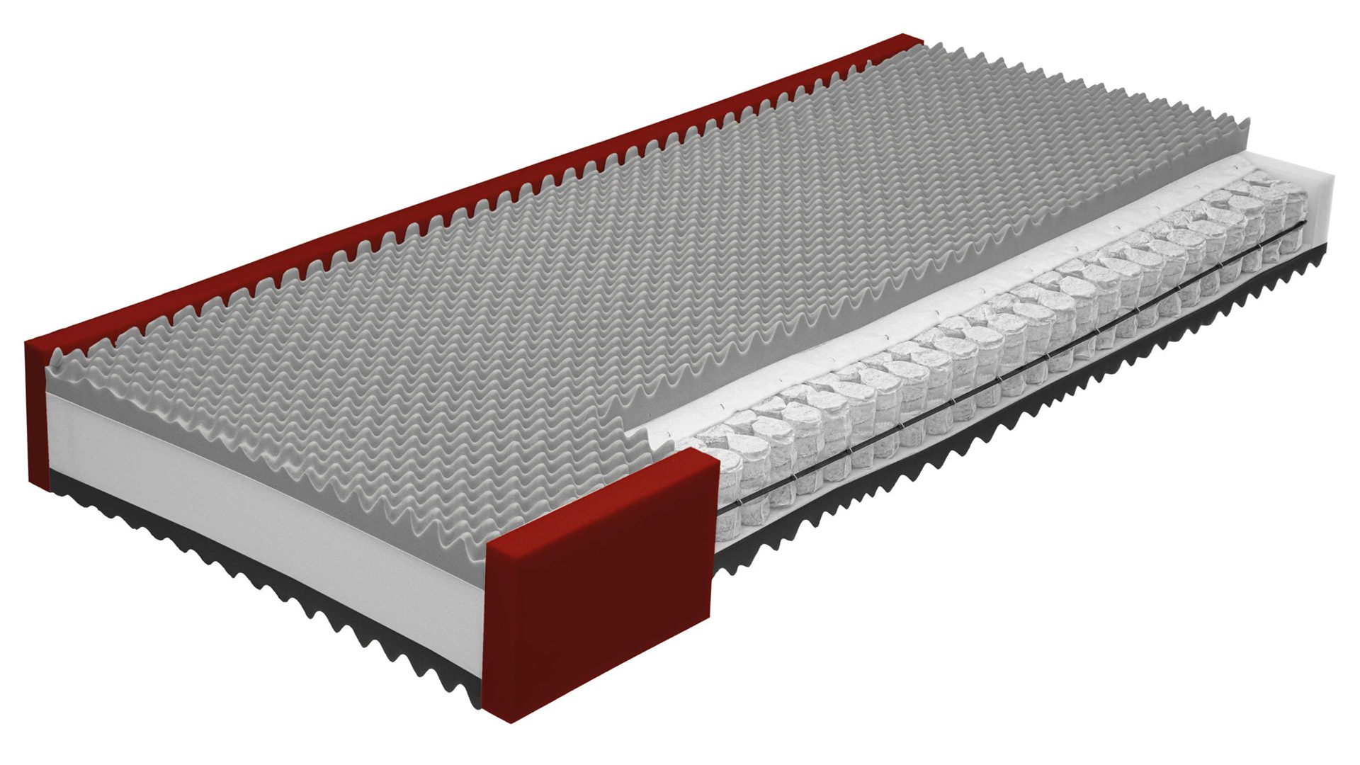 Federkernmatratze Interliving aus Stoff in Weiß Interliving Matratze Medikontur 1915 Taschenfederkern, H4 – Liegefläche ca. 80 x 190 cm