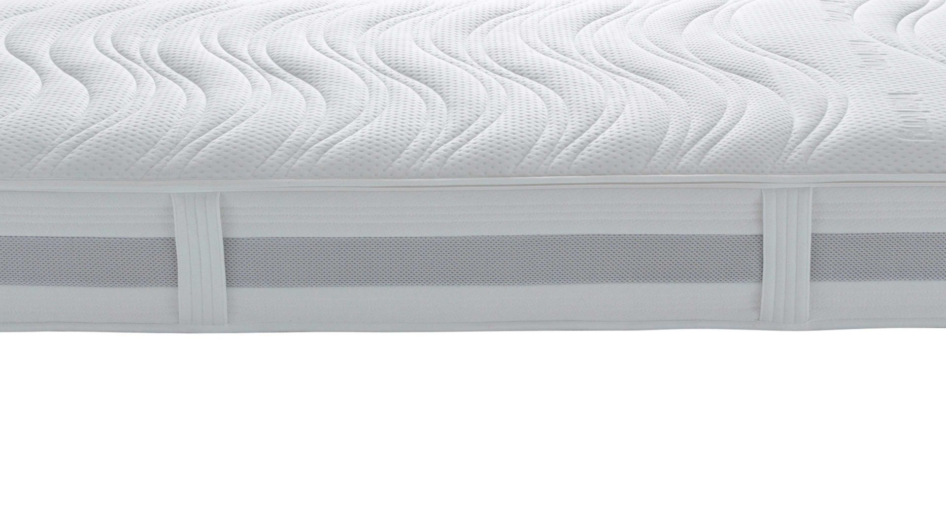 Federkernmatratze Interliving aus Stoff in Weiß Interliving Matratze Medikontur 1915 Taschenfederkern, H4 – Liegefläche ca. 80 x 190 cm