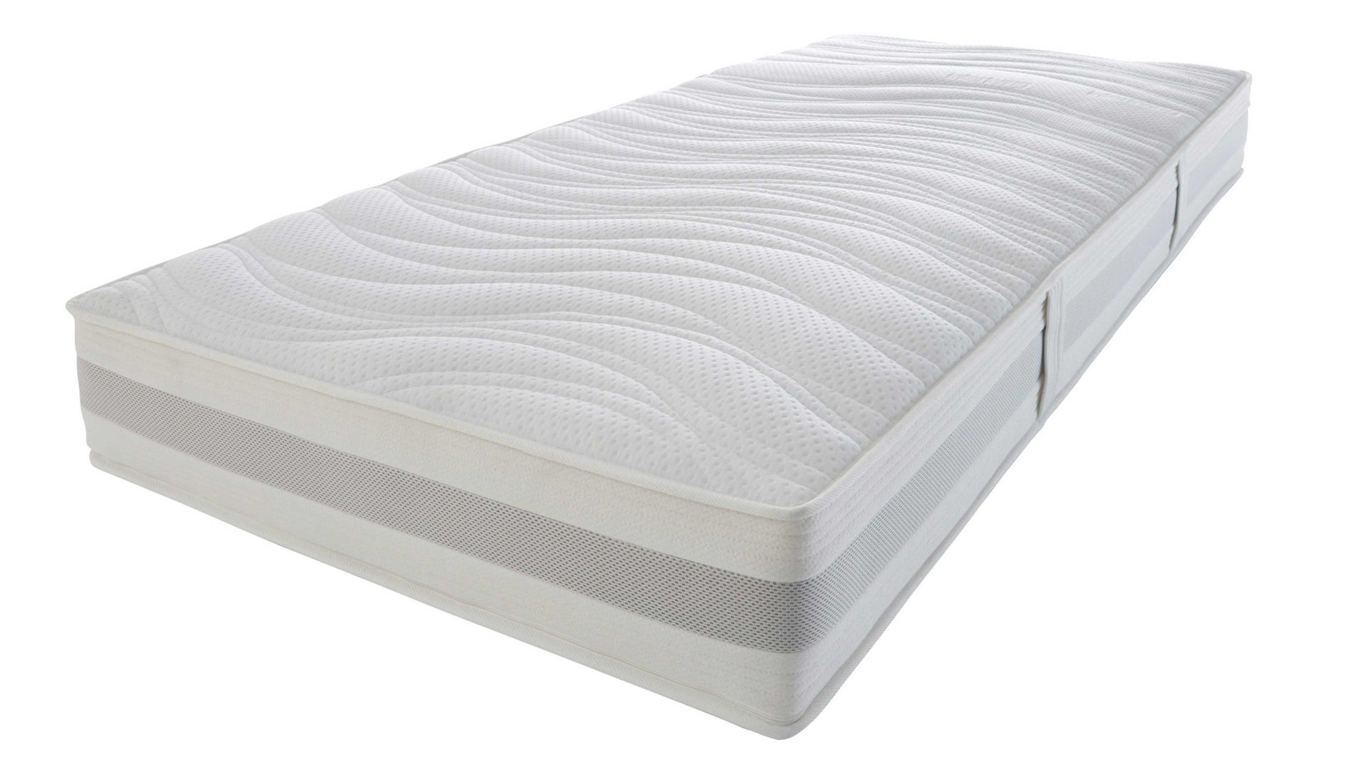 Federkernmatratze Interliving aus Stoff in Weiß Interliving Matratze Medikontur 1913 Taschenfederkern, H4 – Liegefläche ca. 80 x 190 cm