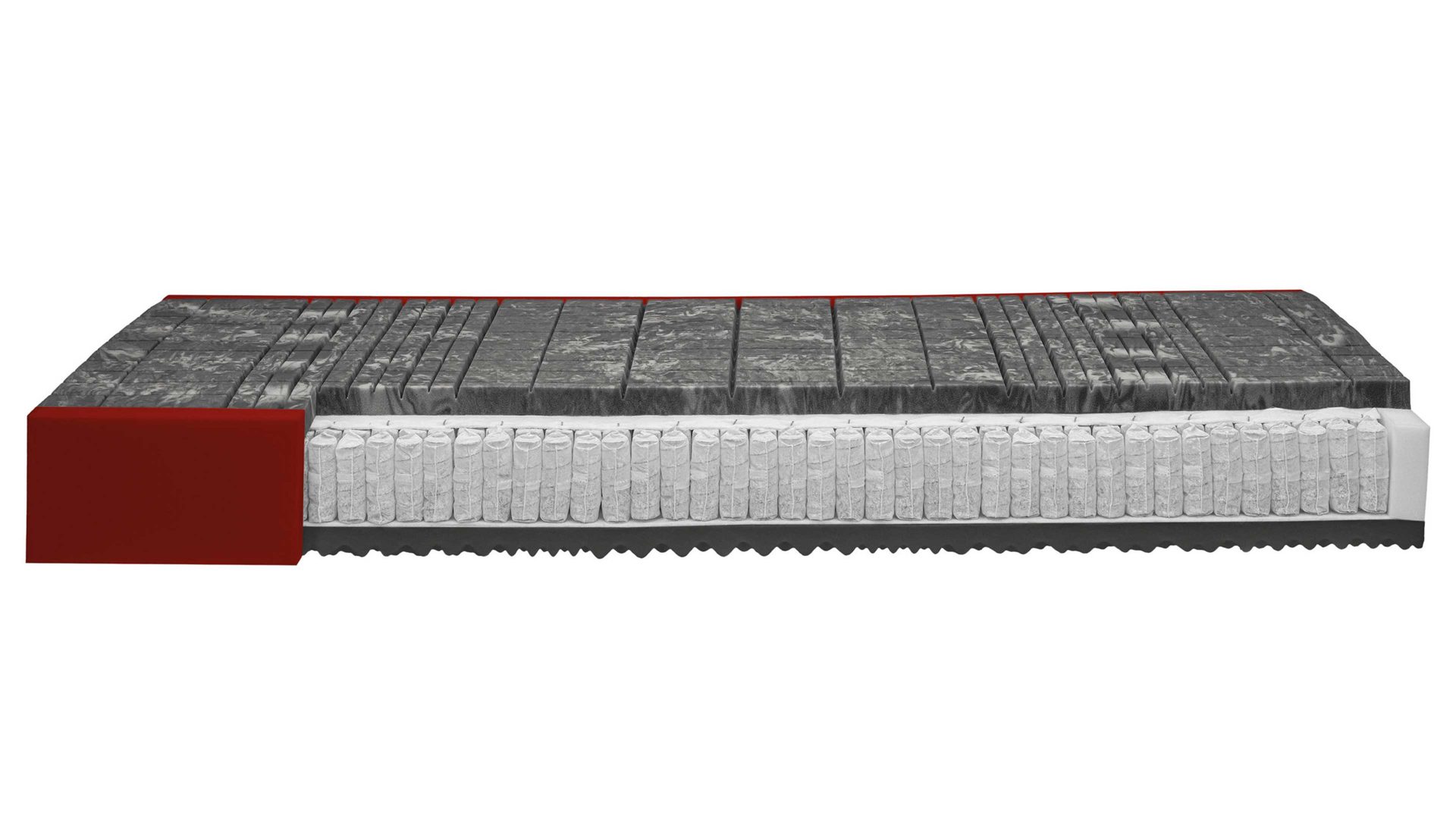 Federkernmatratze Interliving aus Stoff in Weiß Interliving Matratze Medikontur 1915 Taschenfederkern, H4 – Liegefläche ca. 160 x 200 cm