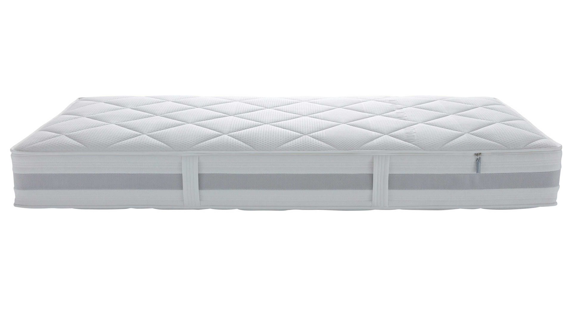 Federkernmatratze Interliving aus Stoff in Weiß Interliving Matratze Medikontur 1915 Taschenfederkern, H4 – Liegefläche ca. 90 x 200 cm