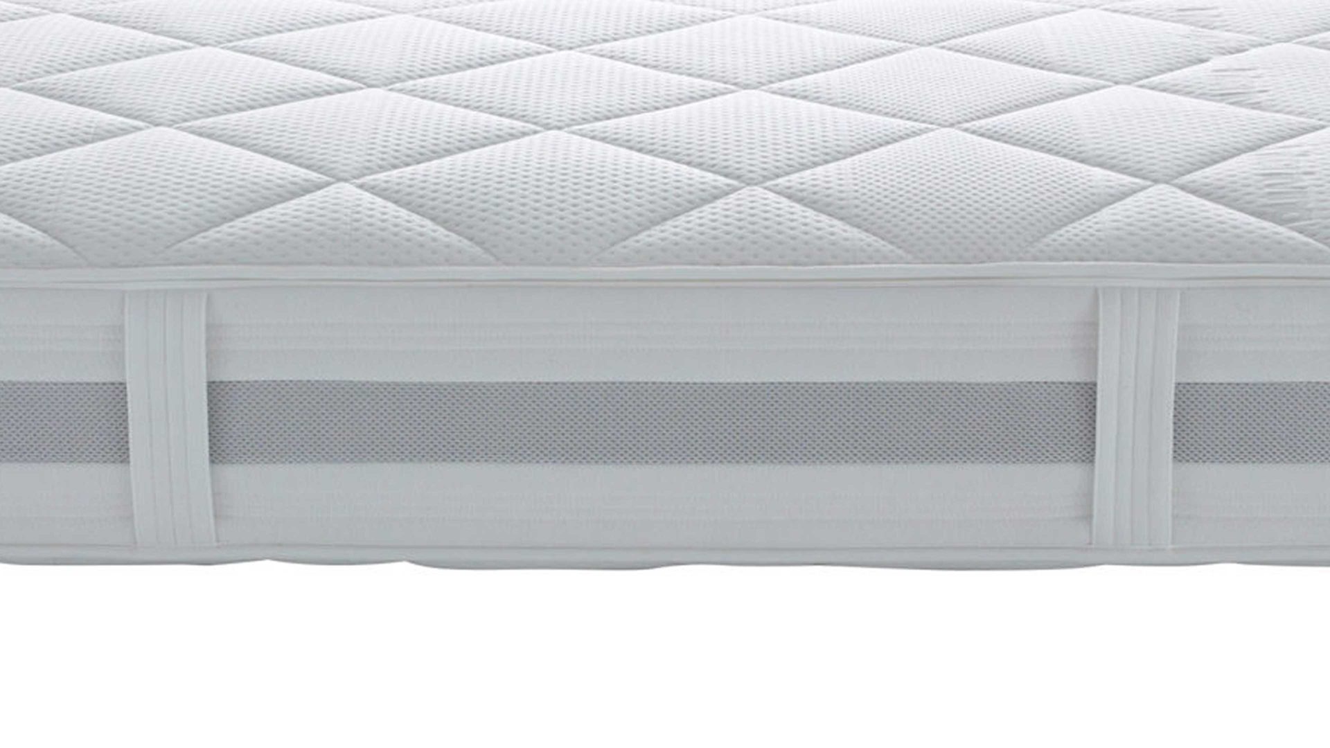 Federkernmatratze Interliving aus Stoff in Weiß Interliving Matratze Medikontur 1915 Taschenfederkern, H4 – Liegefläche ca. 90 x 200 cm