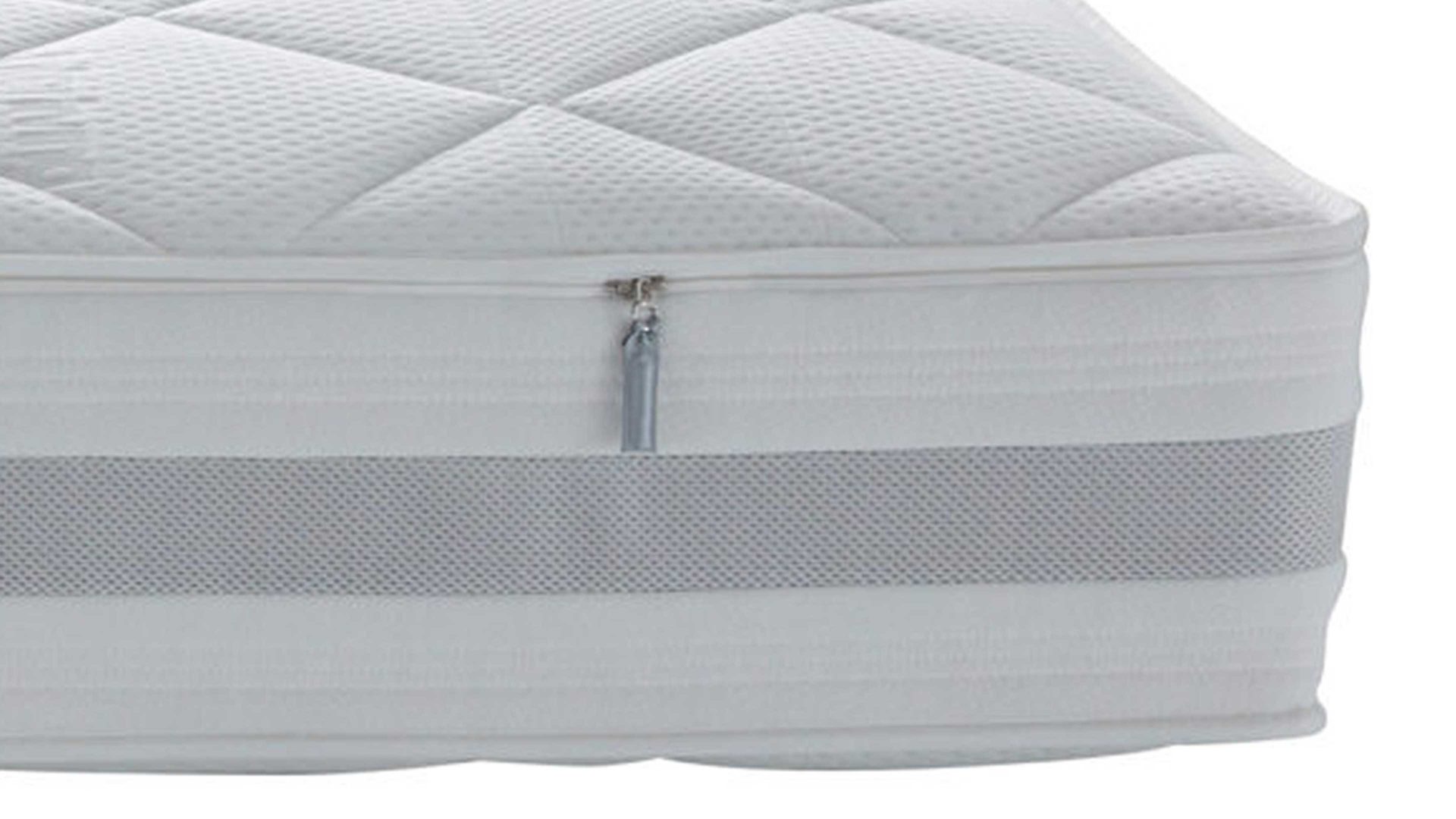 Federkernmatratze Interliving aus Stoff in Weiß Interliving Matratze Medikontur 1915 Taschenfederkern, H4 – Liegefläche ca. 120 x 200 cm