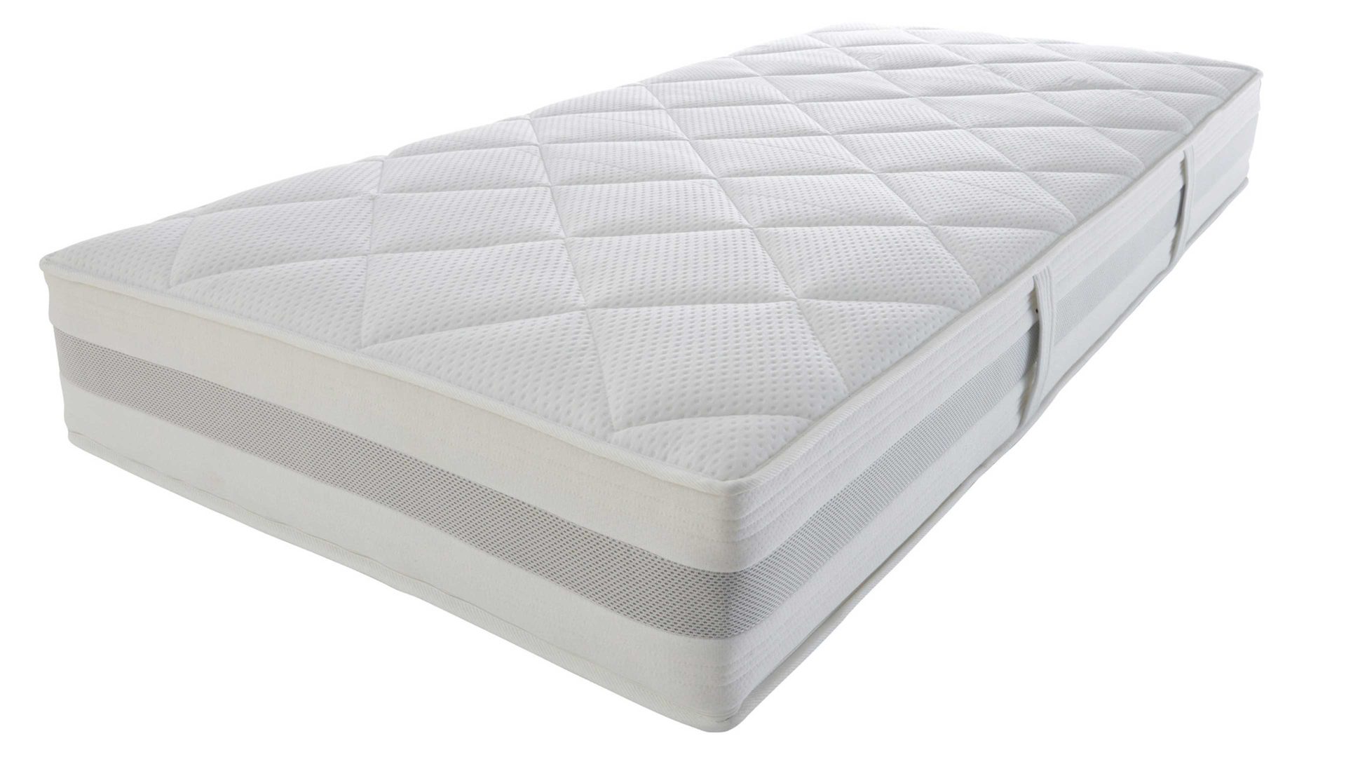 Federkernmatratze Interliving aus Stoff in Weiß Interliving Matratze Medikontur 1915 Taschenfederkern, H4 – Liegefläche ca. 100 x 200 cm