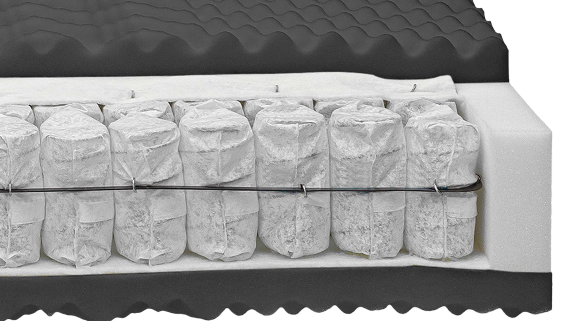 Federkernmatratze Interliving aus Stoff in Weiß Interliving Matratze Medikontur 1911 Taschenfederkern, H4 – Liegefläche ca. 100 x 200 cm