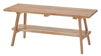 Garderobenbank Mca furniture aus Holz in Holzfarben Garderobenbank Alwar geölte Eiche - Länge ca. 100 cm