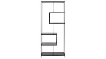 Regal Actona group aus Holz in Schwarz Regal Seaford im Industrielook auch als Flurmöbel einsetzbar schwarze Esche - ca. 77 x 185 cm