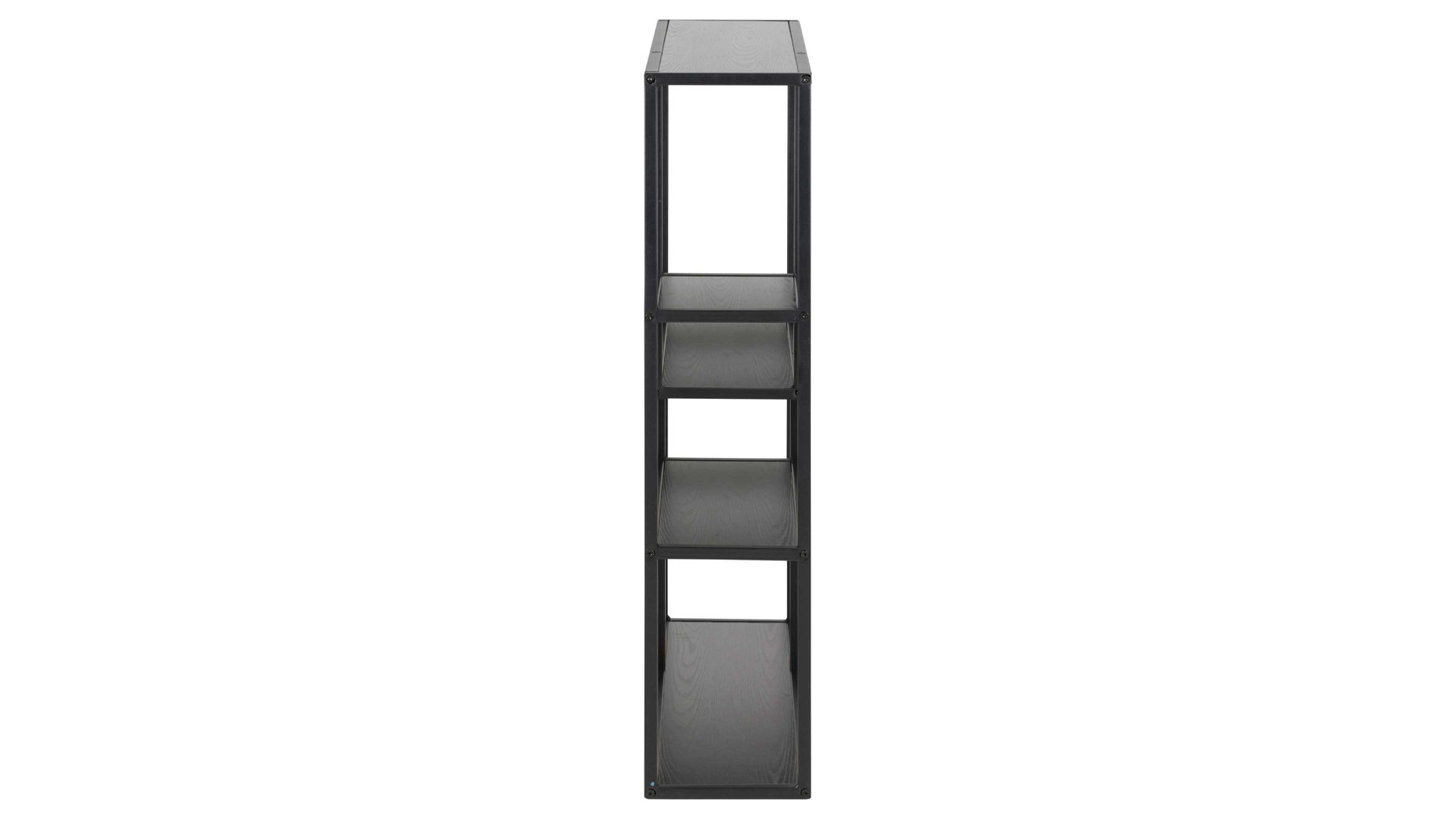 Regal Actona group aus Holz in Schwarz Regal Seaford im Industrielook, auch als Büromöbel einsetzbar schwarze Esche – ca. 75 x 91 cm