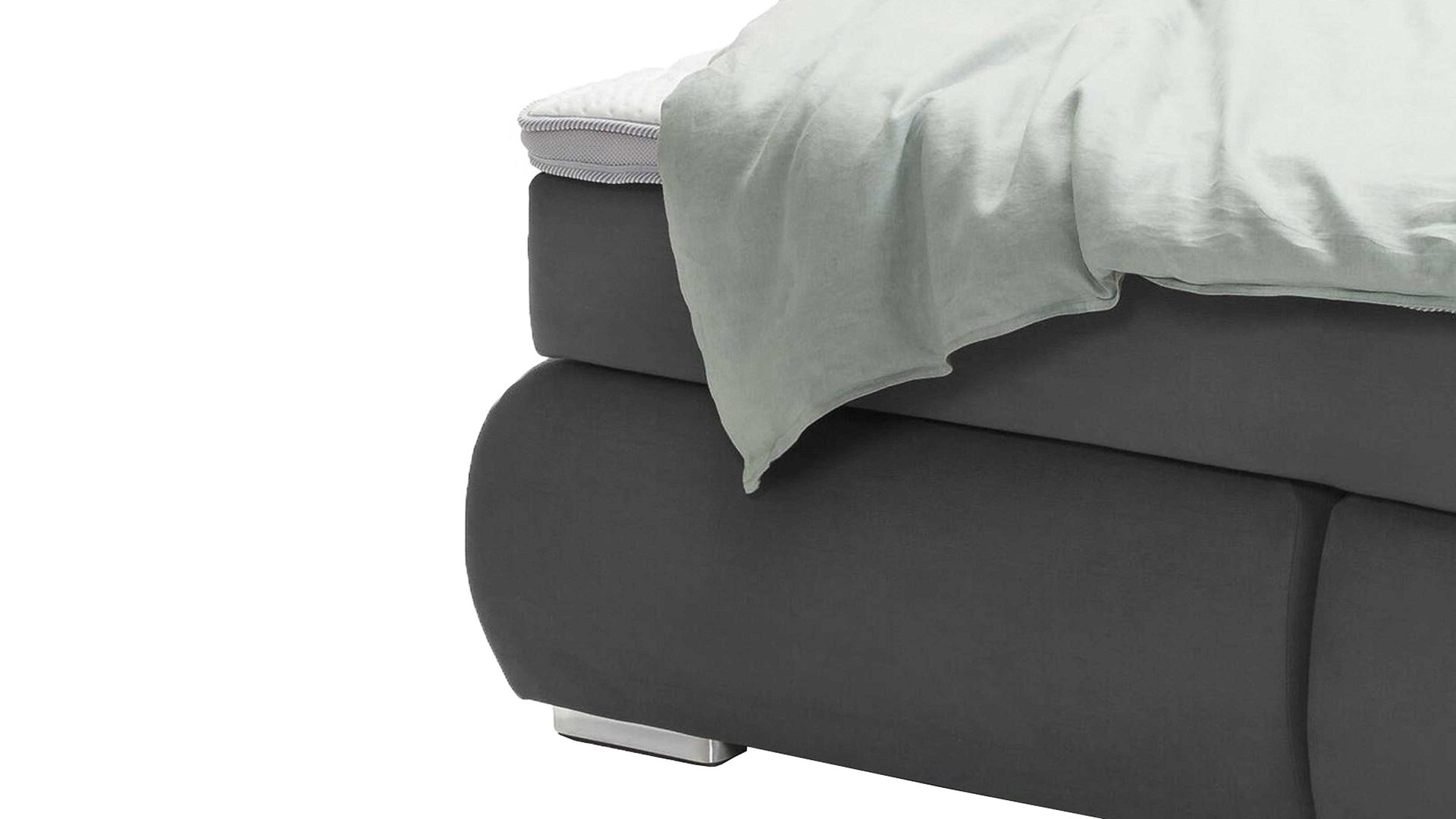 Boxspringbett Sun garden | 162739 aus Stoff in Anthrazit Boxspringbett Tofino dunkelgrauer Bezug 50407-700 – Liegefläche ca. 180 x 200 cm