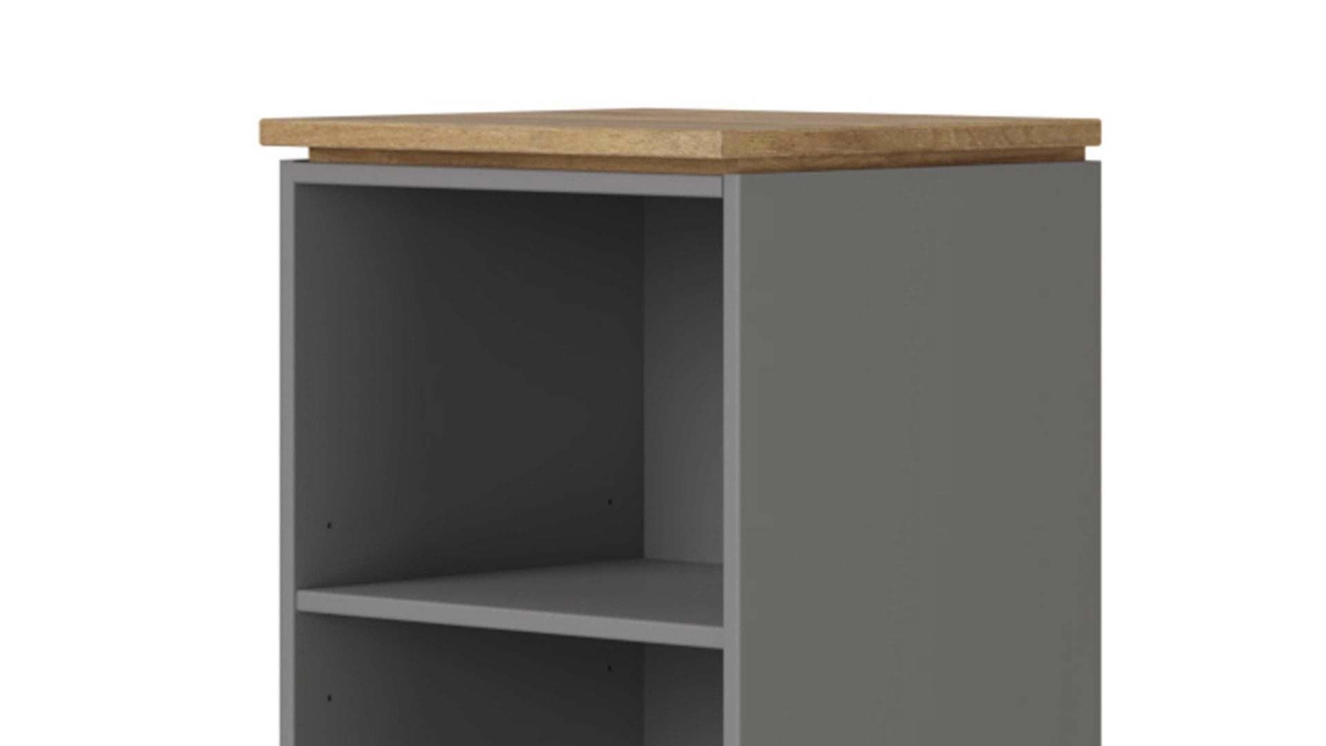 Regal Paidi aus Holz in Grau PAIDI Babyzimmer Standregal Sten Eiche & Schiefergrau – drei Fächer, eine Schublade