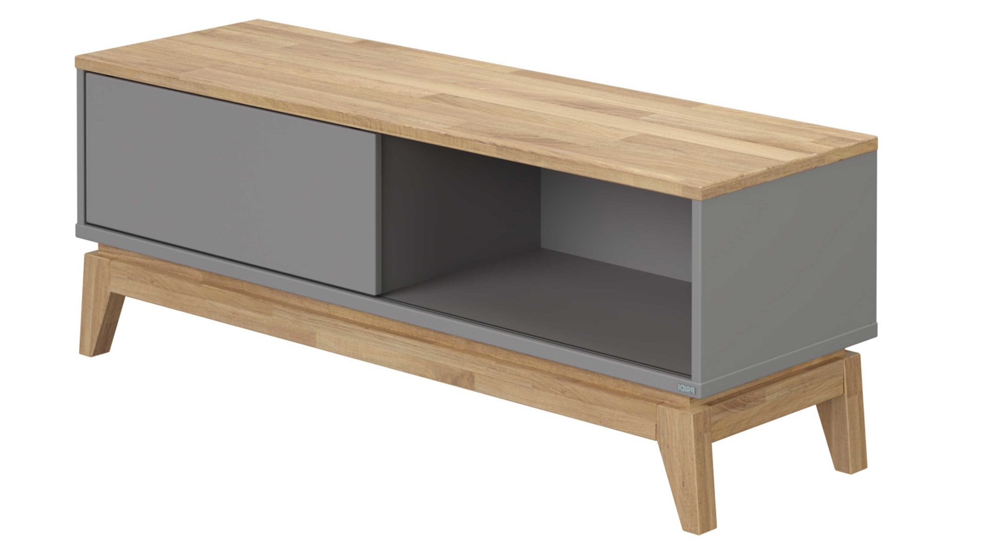 Lowboard Paidi aus Holz in Grau PAIDI Jugendzimmer Lowboard Sten Eiche & Schiefergrau – eine Schiebetür