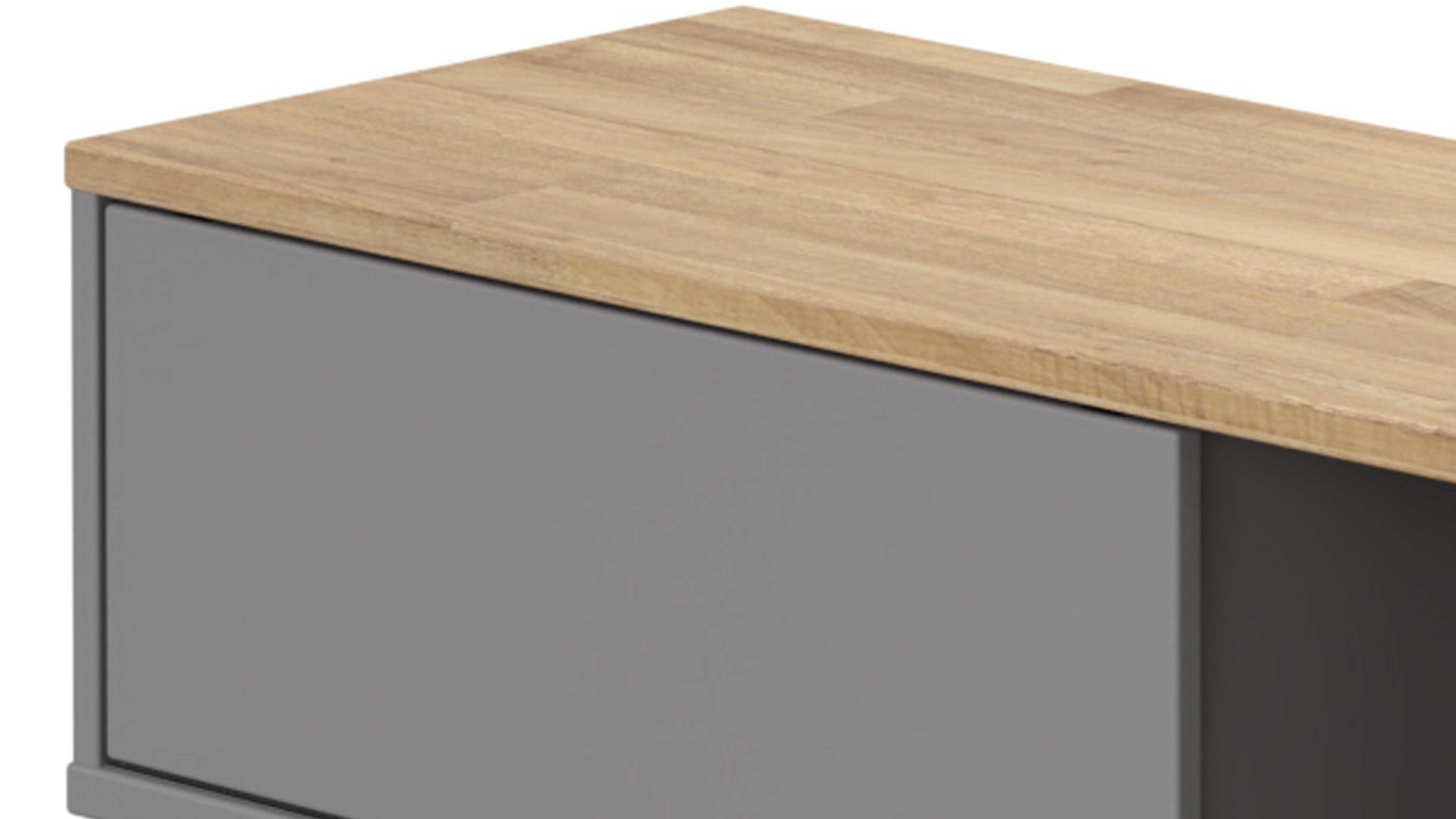 Lowboard Paidi aus Holz in Grau PAIDI Jugendzimmer Lowboard Sten Eiche & Schiefergrau – eine Schiebetür