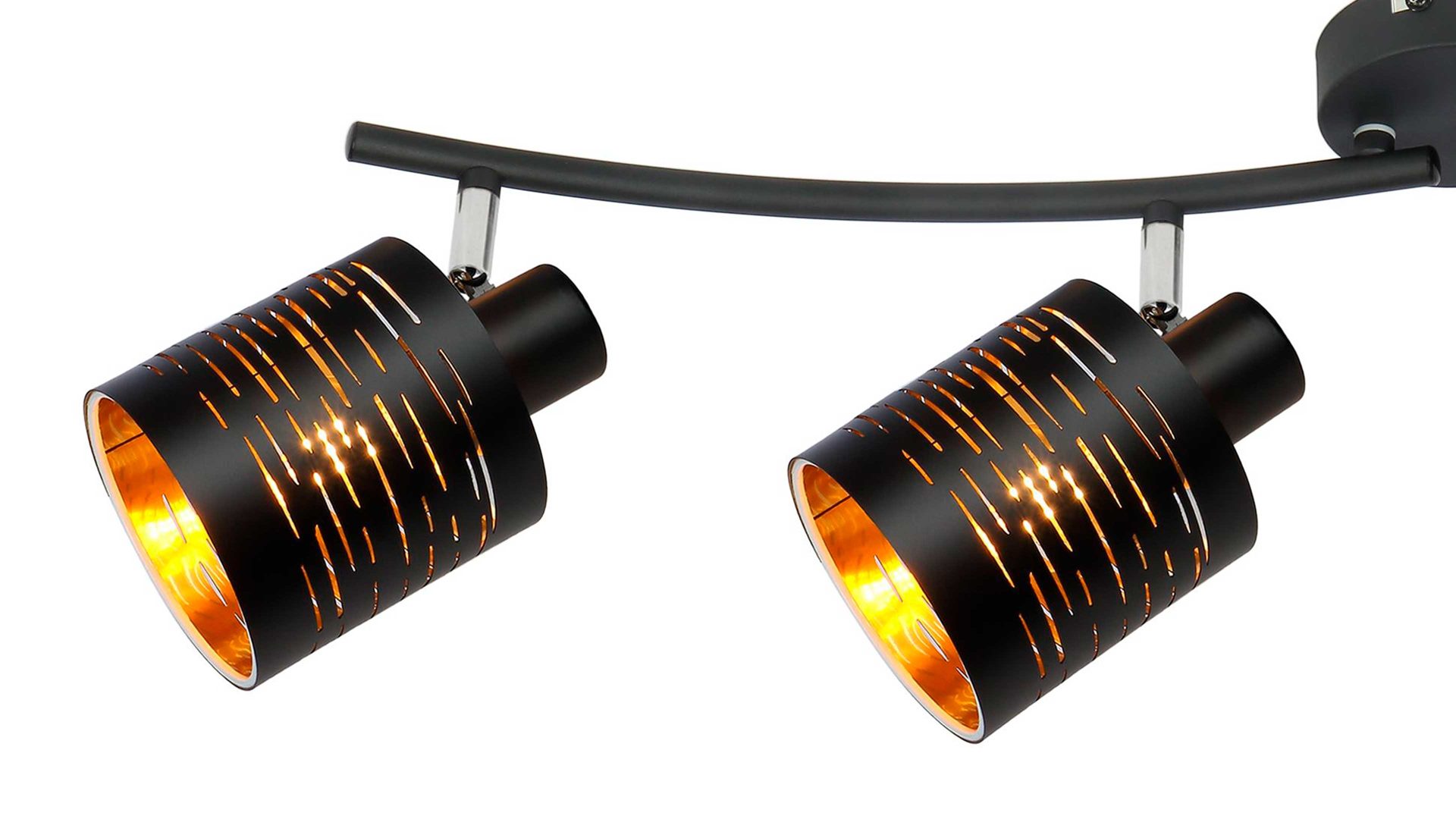 Deckenleuchte Globo lighting aus Metall in Schwarz GLOBO Deckenlampe Tunno Blattgold & Metall – vier Spots