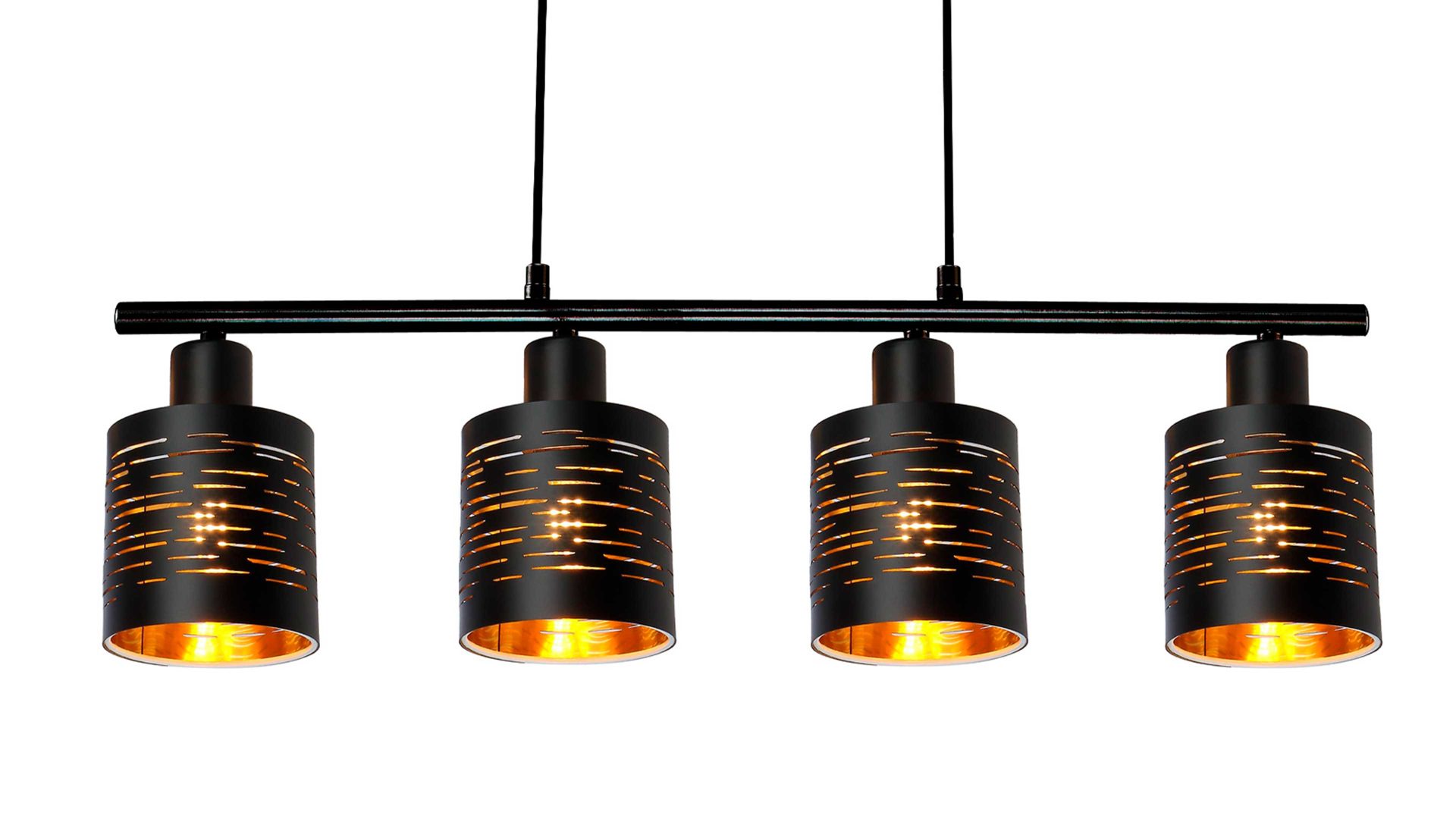 Pendelleuchte Globo lighting aus Metall in Schwarz GLOBO Hängelampe Tunno Blattgold & Metall – Länge ca. 70 cm