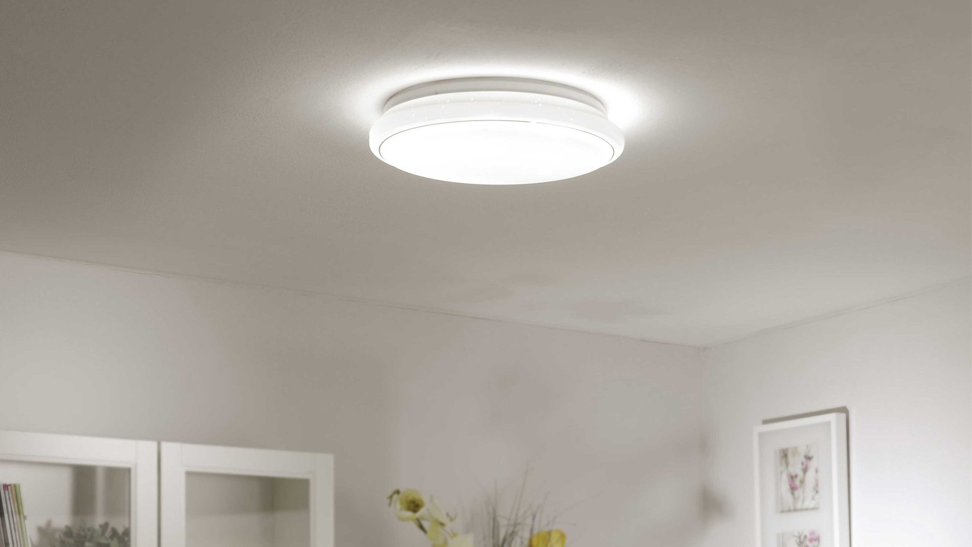 Deckenleuchte Just light. (leuchtendirekt) aus Kunststoff in Weiß JUST LIGHT. Deckenlampe Jupiter Sternenhimmeloptik – Durchmesser ca. 59 cm