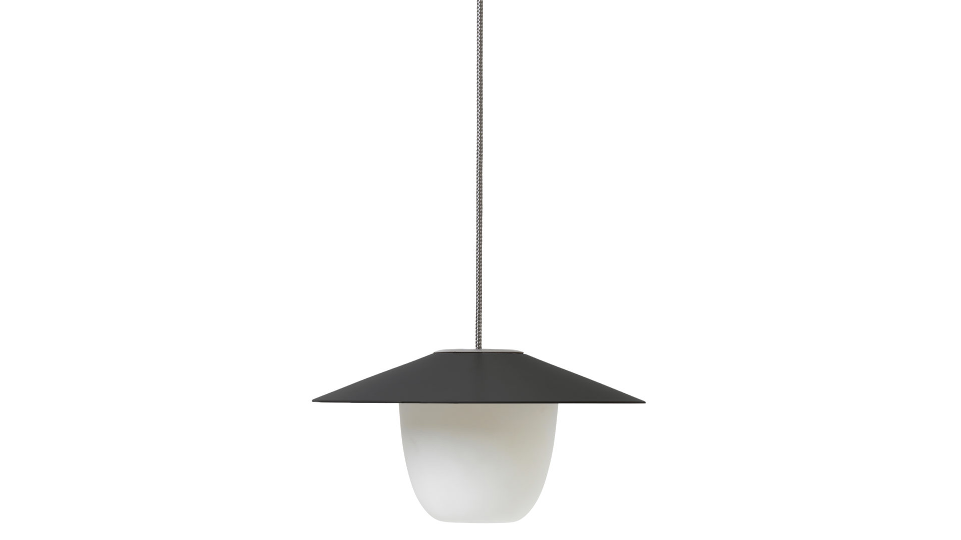 Tischleuchte Blomus aus Metall in Schwarz blomus mobile Leuchte Ani Lamp magnetfarbenes Aluminium & Milchglas – Durchmesser ca. 22 cm