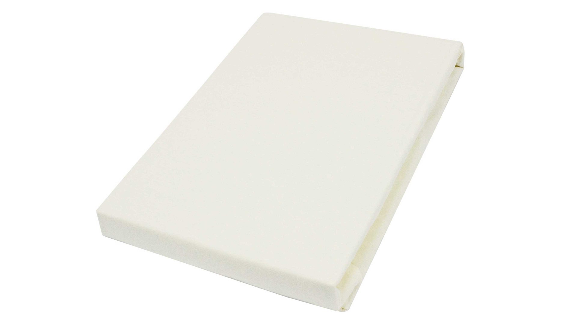 Spannbettlaken H. g. hahn haustextilien® aus Stoff in Creme HAHN Spannbettlaken für Wasser- und Boxspringmatratzen ecrufarbener Baumwolljersey - ca. 100 x 200 cm
