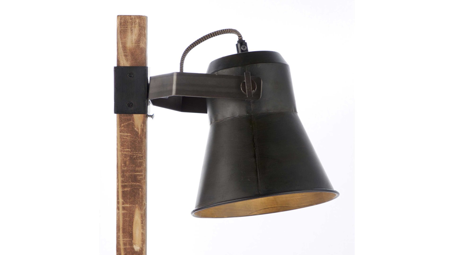 Brilliant Tischlampe Plow, Holz schwarzer ca. Cuxhaven, Bremerhaven Lamstedt, Stahl & – 55 Höhe cm