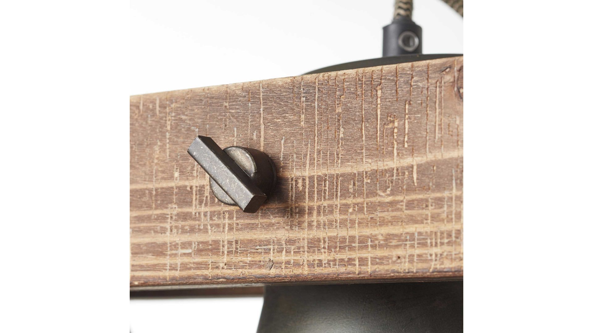 Pendelleuchte Brilliant aus Metall in Schwarz Brilliant Pendellampe Plow schwarzer Stahl & Holz – Länge ca. 70 cm