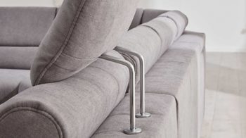 Kopfstütze Interliving aus Stoff in Grau Interliving Sofa Serie 4305 – Comfort-Kopfstütze CKS silberfarbene Chenille Miro