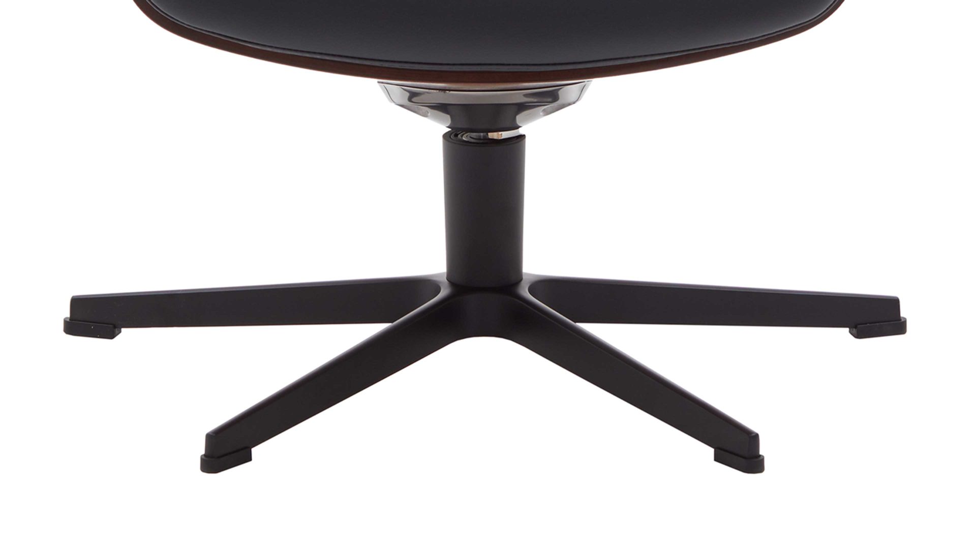 Relaxsessel Conform® aus Leder in Holzfarben CONFORM® Relaxsessel Timeout mit Lederbezug Walnuss-Sitzschale, schwarzes Leder Memo & schwarzes Aluminiumgestell