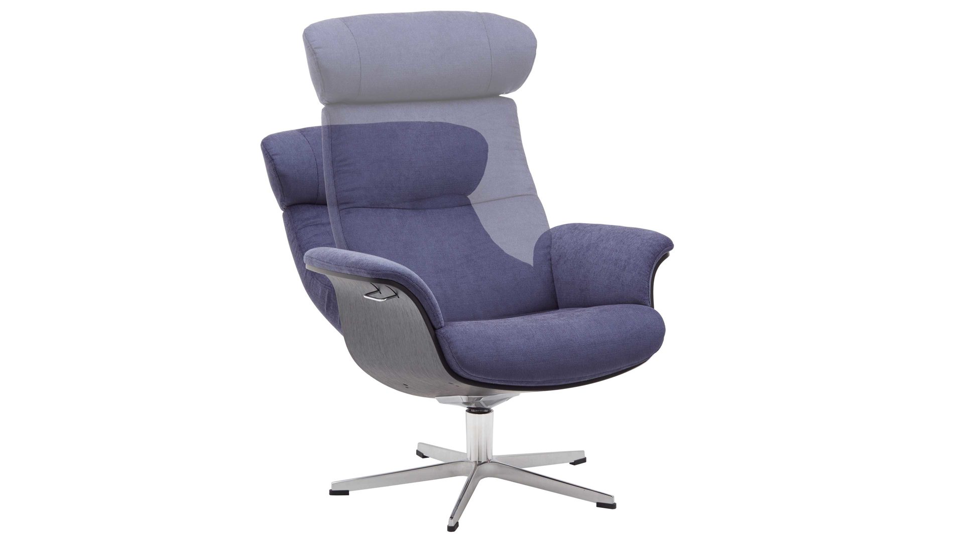 Relaxsessel Conform® aus Stoff in Lila CONFORM® Relaxsessel Timeout blaubeerfarbener Bezug Evita & Aluminiumgestell