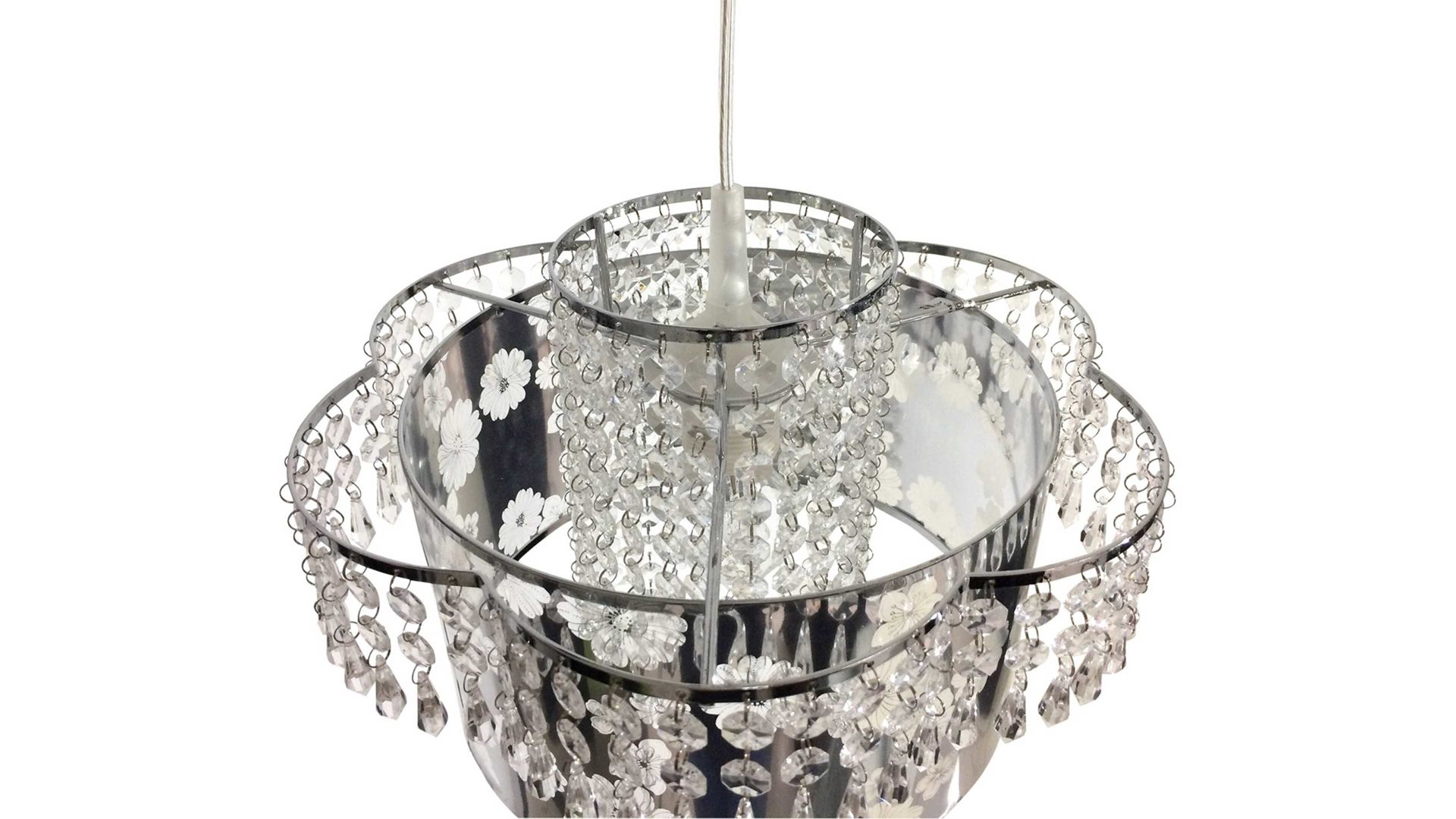 Pendelleuchte Näve aus Metall in Metallfarben näve Kronleuchter Fancy Chrom & Acryl – Durchmesser ca. 32 cm