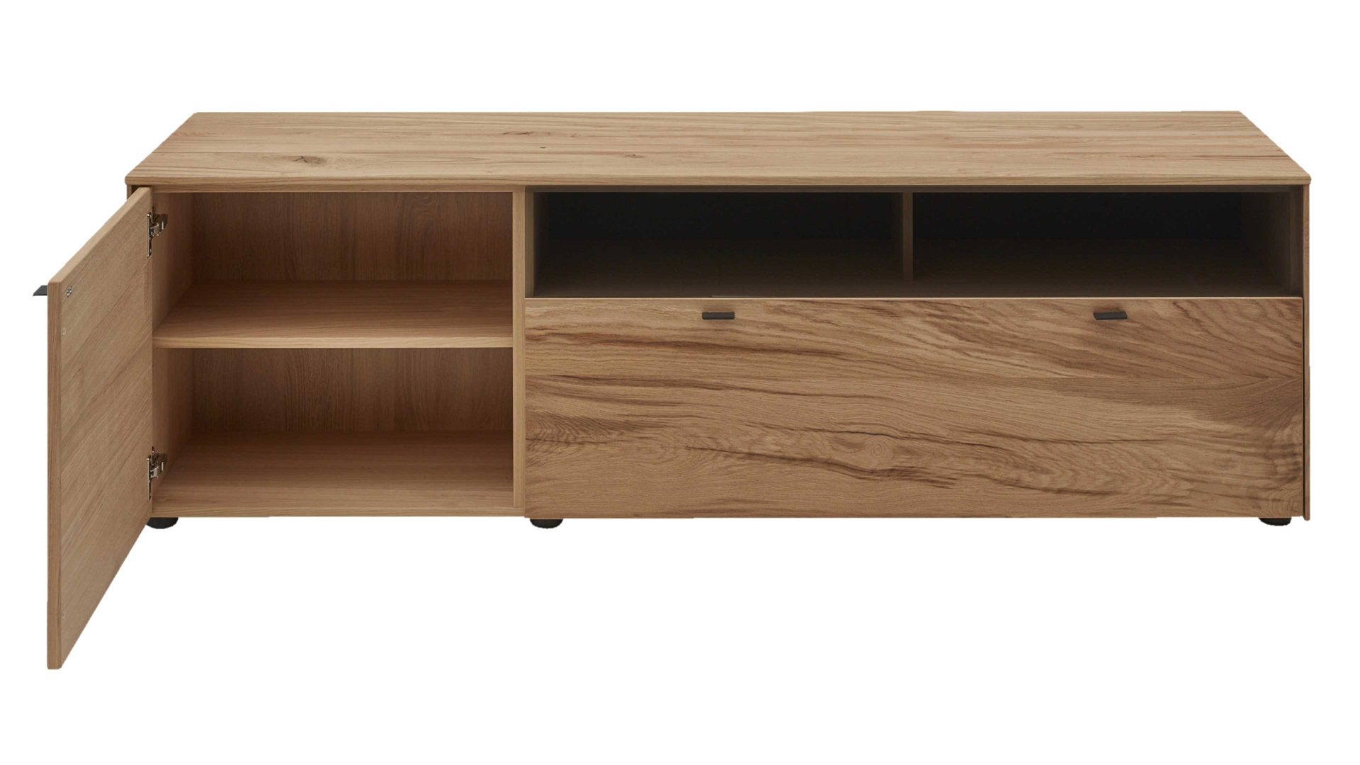 Lowboard Interliving aus Holz in Holzfarben Interliving Esszimmer Serie 5604 - Lowboard V701-0300L Eiche rustico & Anthrazit - Breite ca. 182 cm