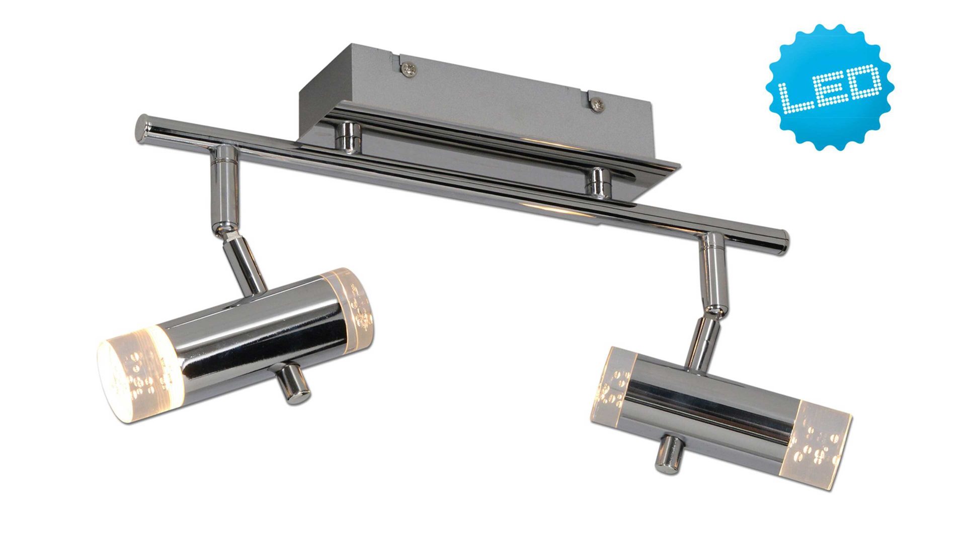 Strahler / Spot Näve aus Kunststoff in Metallfarben näve LED- Wand- und Deckenspot Garda Chrom & Acryl – zwei Spots