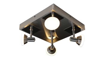 Strahler / Spot Näve aus Glas in Metallfarben näve LED-Deckenspot Jericho Chrom & Glas – vier Spots