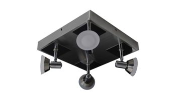 Strahler / Spot Näve aus Glas in Metallfarben näve LED-Deckenspot Jericho Chrom & Glas – vier Spots