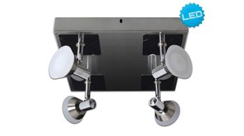 Strahler / Spot Näve aus Glas in Metallfarben näve LED-Deckenspot Jericho Chrom & Glas – vier Spots