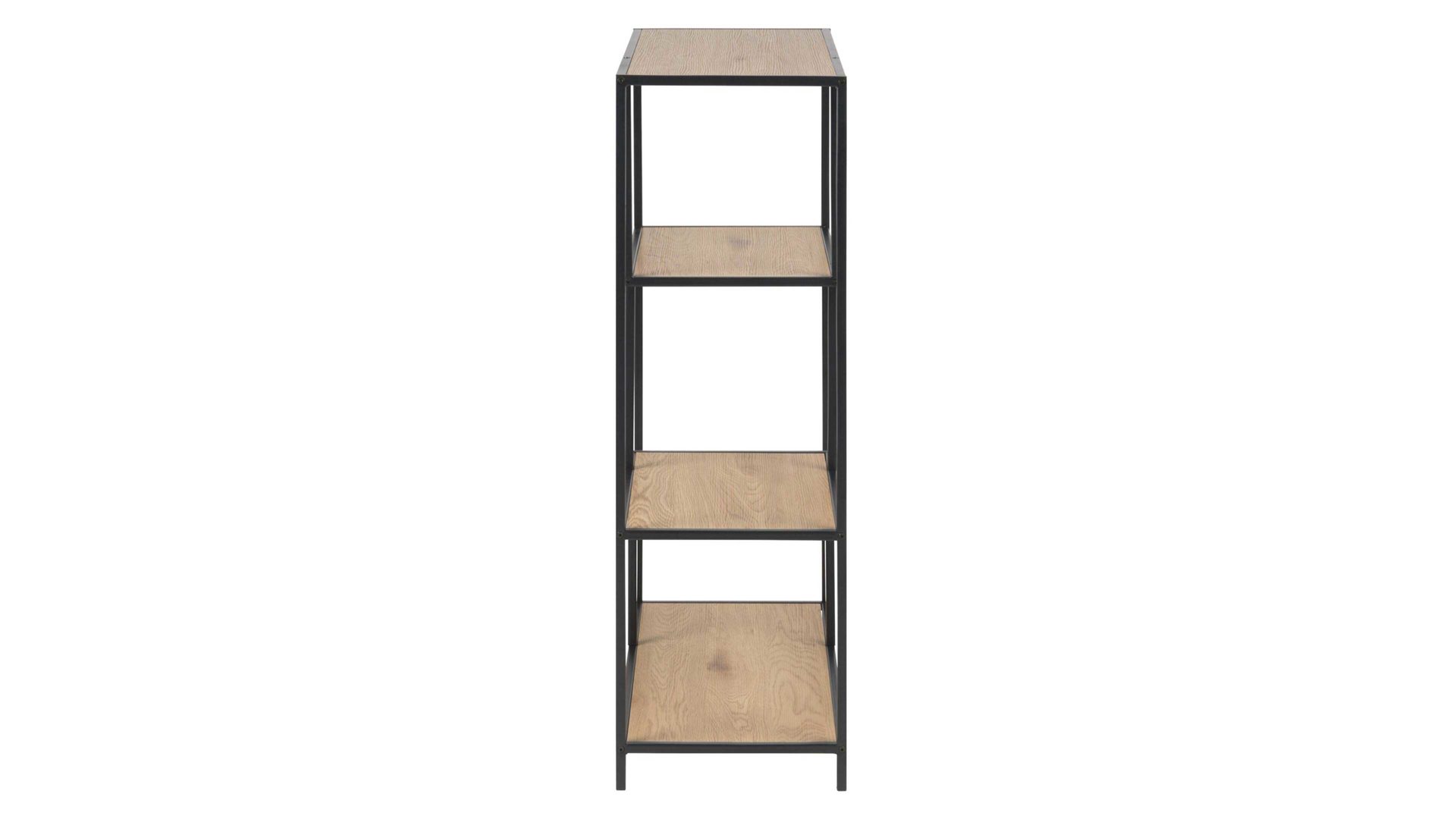 Regal Actona group aus Holz in Holzfarben Regal Seaford im Industrielook bzw. Bücherregal Wildeiche & Schwarz – ca. 77 x 114 cm