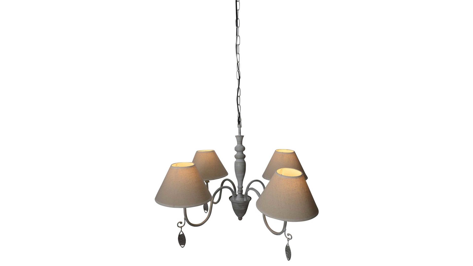 Kronleuchter Näve aus Stoff in Beige näve Kronleuchter Castle Natur & Antikgrau – Durchmesser ca. 55 cm