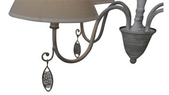 Kronleuchter Näve aus Stoff in Beige näve Kronleuchter Castle Natur & Antikgrau – Durchmesser ca. 55 cm