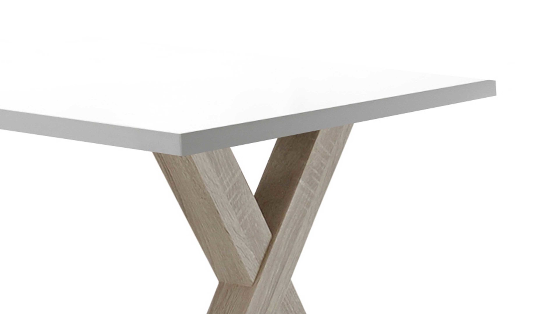 Schreibtisch Mäusbacher aus Holz in Weiß Schreibtisch Mister Office Mattweiß & Eiche sägerau – ca. 140 x 70 cm