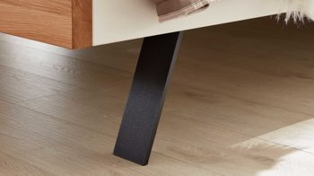 Bettgestell Interliving aus Holz in Holzfarben Interliving Schlafzimmer Serie 1019 – Bettgestell 523391 Wildeiche & weißer Mattlack –  Liegefläche ca. 200 x 200 cm