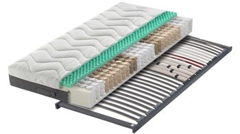 Matratzen-Set Interliving aus Stoff in Weiß Interliving Matratzen-Set 1916 - Taschenfederkernmatratze Härtegrad 2 - Liegefläche ca. 200 x 200 cm