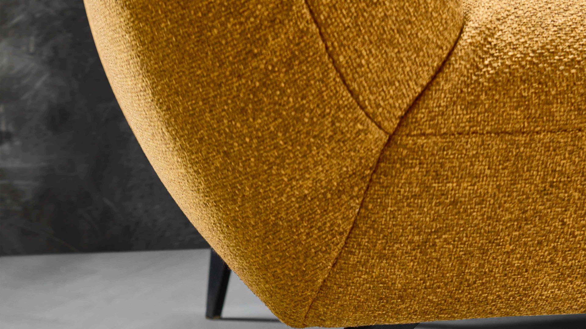 Dreisitzer KAWOO aus Stoff in Gelb KAWOO Polsterprogramm New Jersey - Dreisitzer senffarbener Bezug Portofino 06 - Breite ca. 204 cm