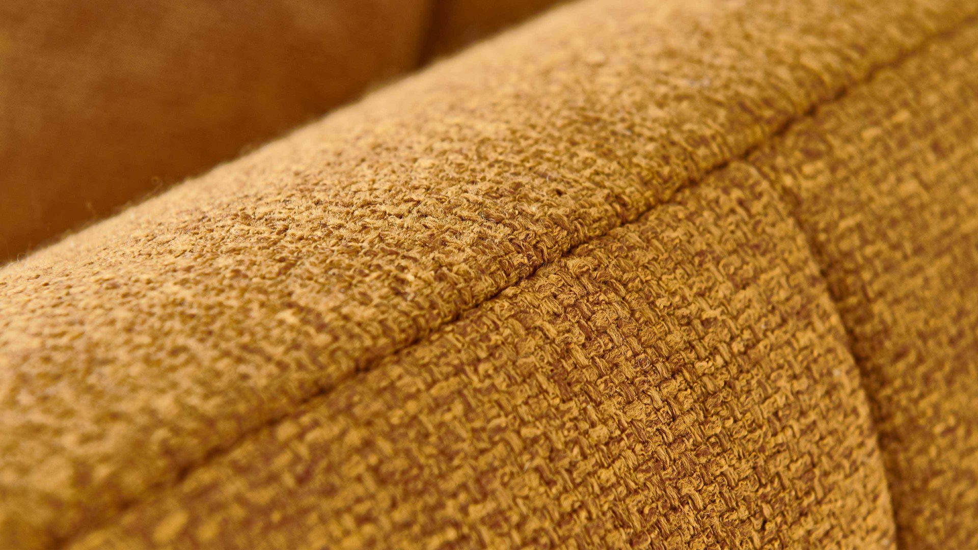 Polstersessel KAWOO aus Stoff in Gelb KAWOO Polsterprogramm New Jersey - Love-Seat senffarbenes Flachgewebe Portofino 06 - Breite ca. 139 cm