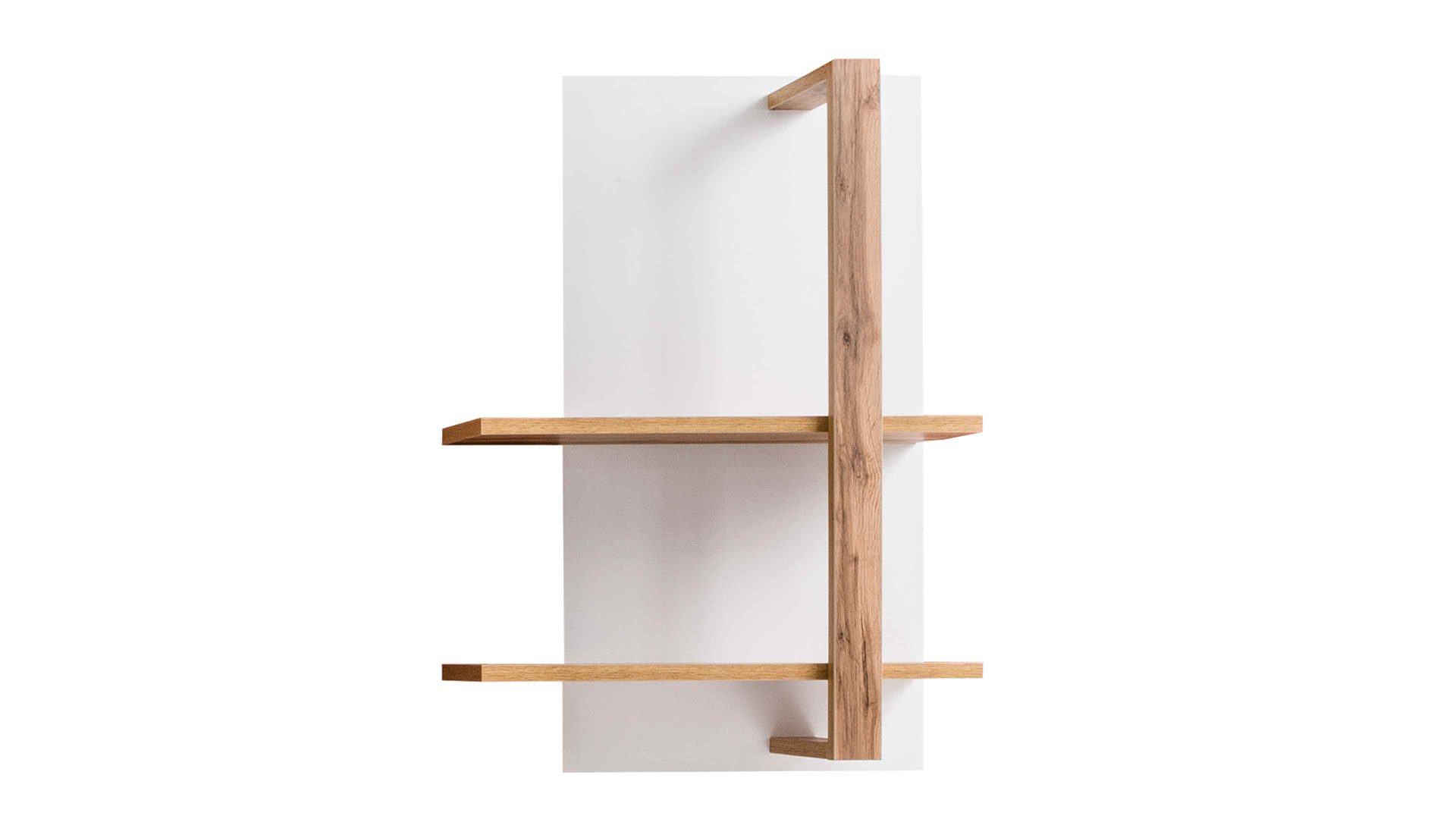 Wandregal Mca furniture aus Holz in Weiß Wohnprogramm Cali - Wandregal 52 Weiß & Wotan Eiche - ca. 65 x 96 cm