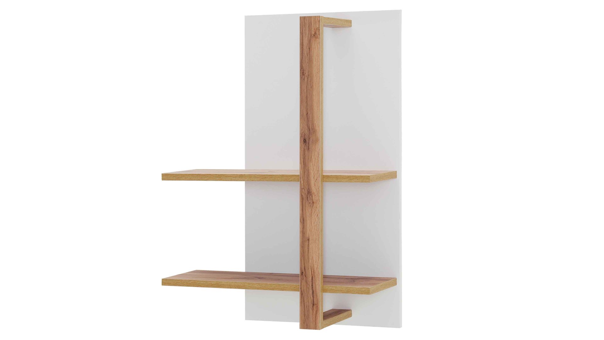 Wandregal Mca furniture aus Holz in Weiß Wohnprogramm Cali - Wandregal 52 Weiß & Wotan Eiche - ca. 65 x 96 cm