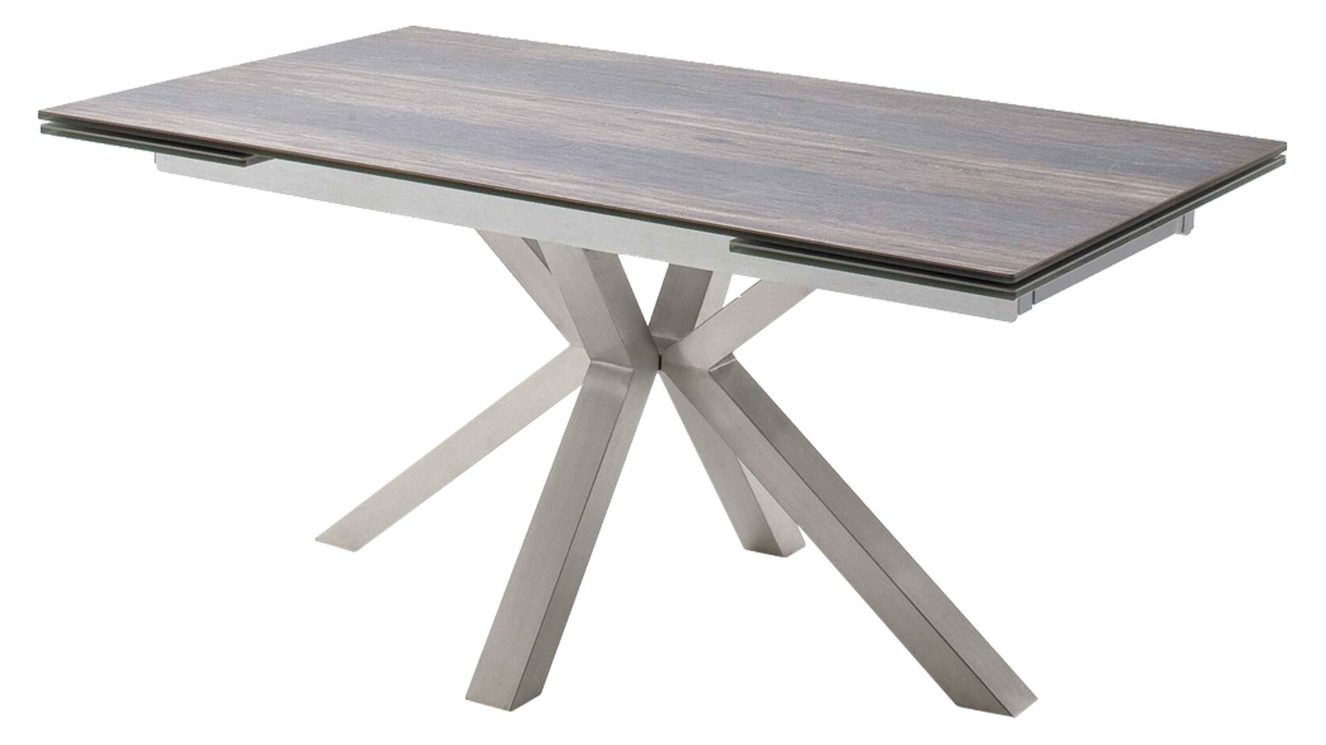 Auszugtisch Mca furniture aus Keramik in Holzfarben Auszugtisch Nagano Barrique & Edelstahl – ca. 160 - 240 x 90 cm